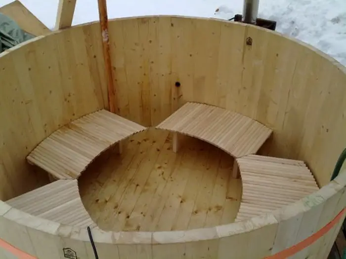 Wooden Wood-Fired Hot Tub