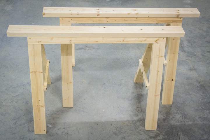 Pair of Sturdy Folding Sawhorse Plans