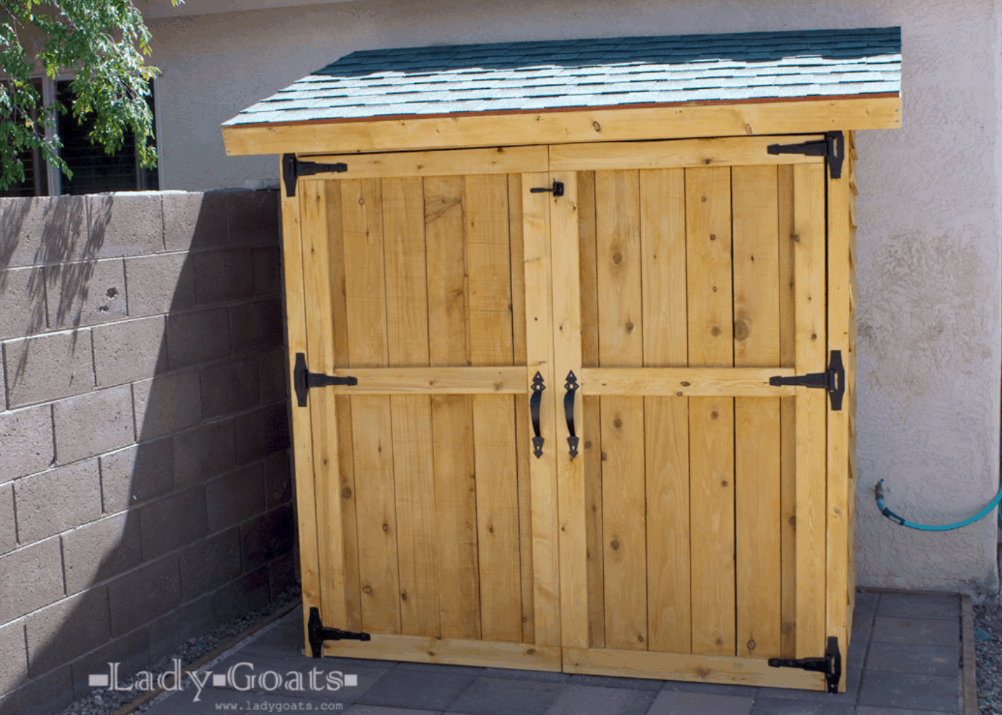 Cedar Double-Door Wood Shed