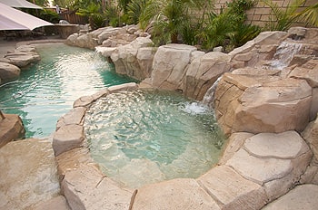 Custom Stone Pool Hot Tub