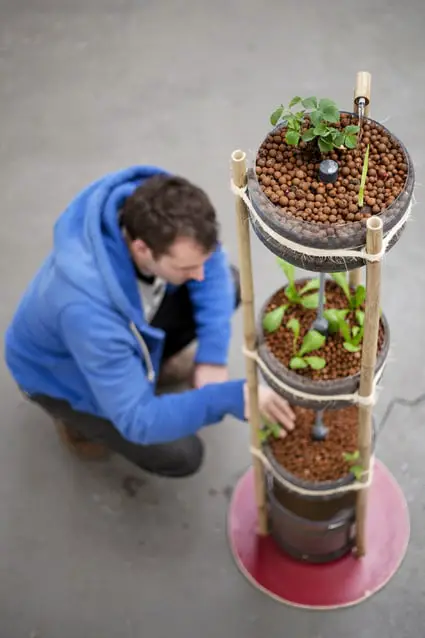 Miniponics Sustainable Fish and Plant Farm Tower